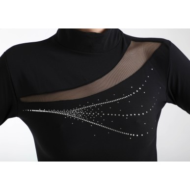 PRIDANCE Girls Figure Skate Thermal Shirt with Rhinestone