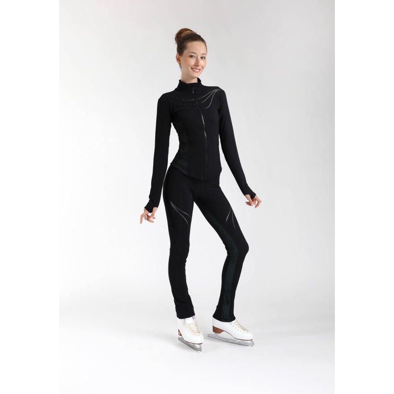 PRIDANCE Girls Figure Skate Thermal Full Zip Jacket with Long Neck