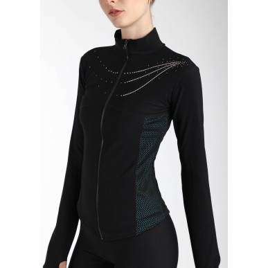 PRIDANCE Girls Figure Skate Thermal Full Zip Jacket with Long Neck