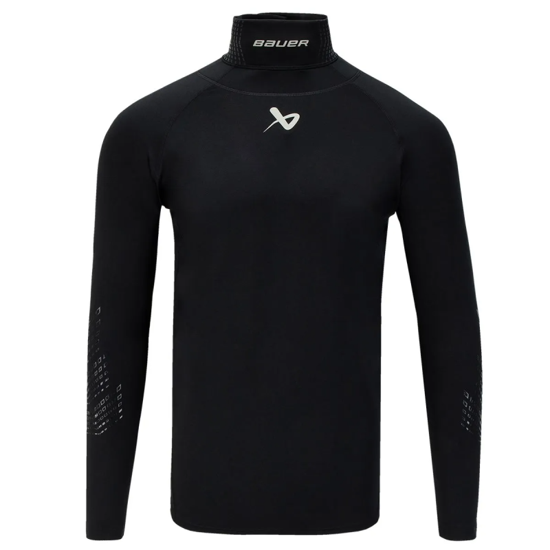 BAUER S22 Senior Long Sleeve Compression Shirt with Neck Guard