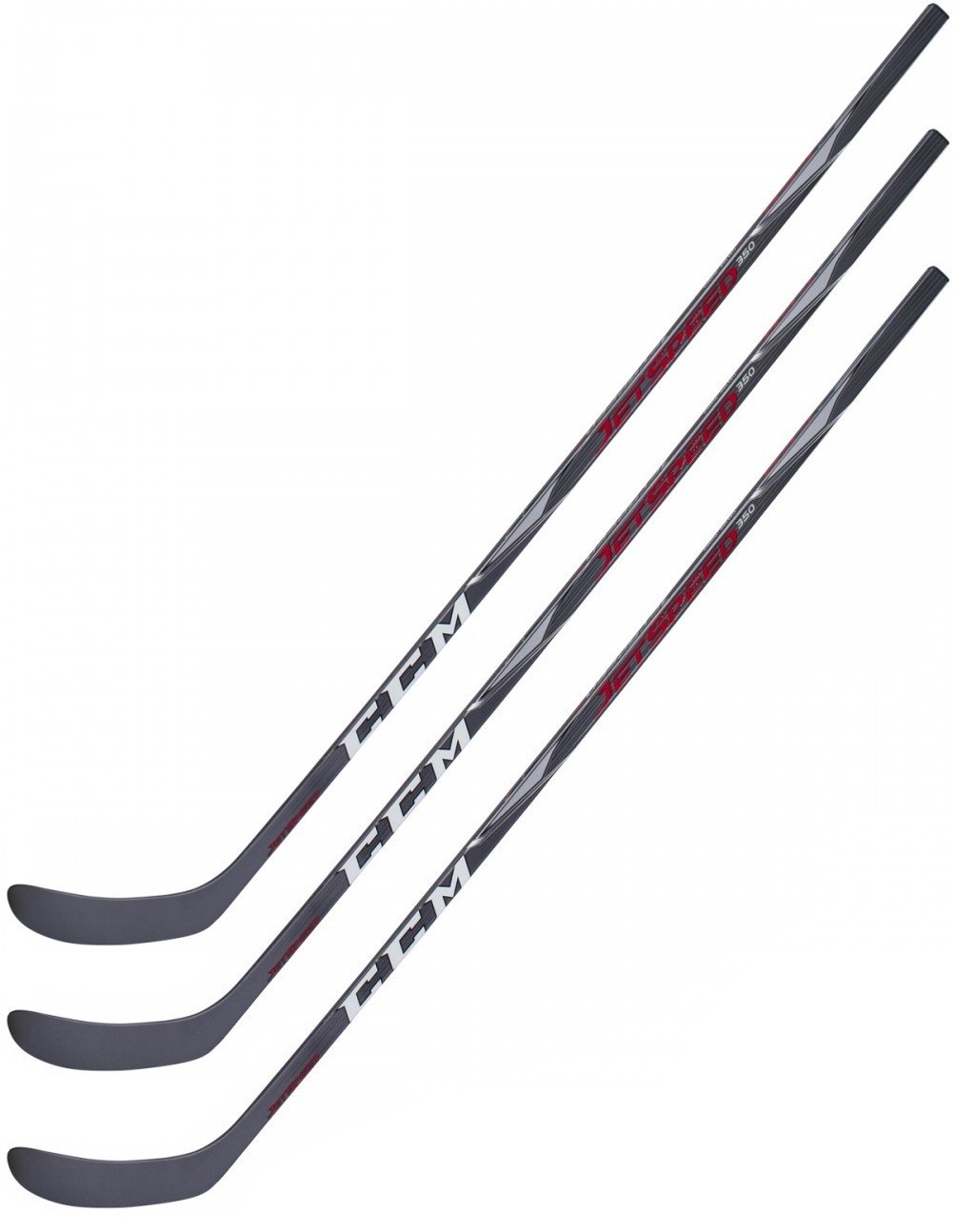 3 Pack CCM Jetspeed 350 Ice Hockey Sticks Intermediate Flex